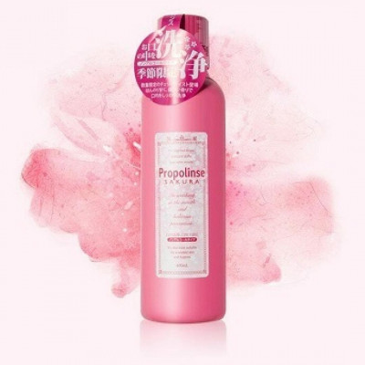 Propolinse Sakura- Apa de gură cu propolis pentru dinți sensibili, cu parfum de sakura, fără alcool, 600 ml